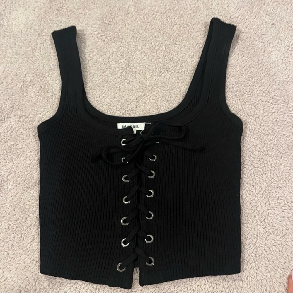 Immodel Lace Up Crop Top